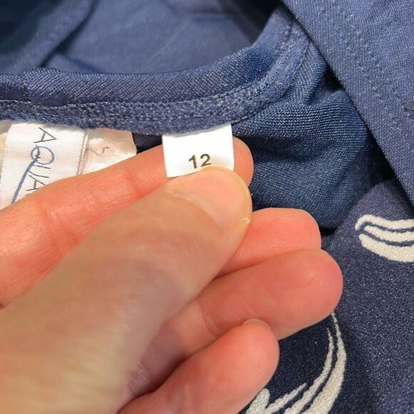 Dolfin Aquashape Swimsuit Lap Suit One Piece Navy Blue Sz 12 Padded Lined Modest - Picture 8 of 8